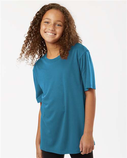 Youth Pro-Lock Performance T-Shirt - OnModelFront - B00896162 - Pacific Blue