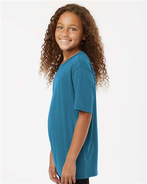 Youth Pro-Lock Performance T-Shirt - OnModelSide - B00896162 - Pacific Blue