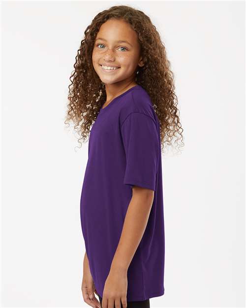 Youth Pro-Lock Performance T-Shirt - OnModelSide - B00896672 - Purple