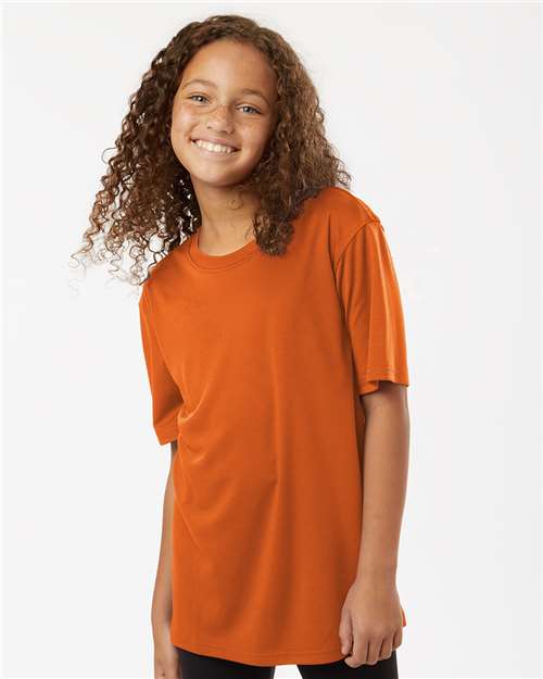 Youth Pro-Lock Performance T-Shirt - OnModelFront - B00896192 - Rust