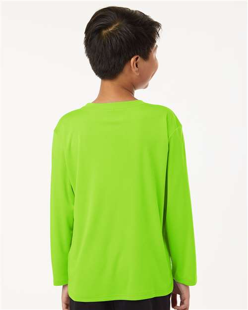 Youth Pro-Lock Performance Long Sleeve T-Shirt - OnModelBack - B00996172 - Lime