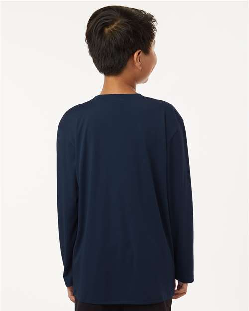 Youth Pro-Lock Performance Long Sleeve T-Shirt - OnModelBack - B00996132 - Navy