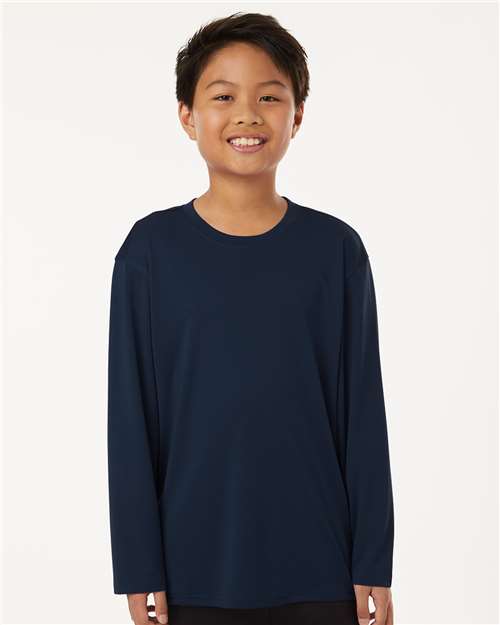 Youth Pro-Lock Performance Long Sleeve T-Shirt - OnModelFront - B00996132 - Navy