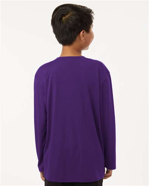 Youth Pro-Lock Performance Long Sleeve T-Shirt - OnModelBack - B00996672 - Purple