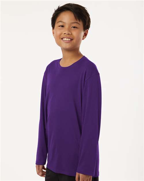 Youth Pro-Lock Performance Long Sleeve T-Shirt - OnModelSide - B00996672 - Purple