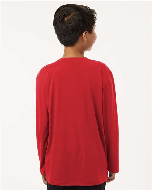 Youth Pro-Lock Performance Long Sleeve T-Shirt - OnModelBack - B00996702 - Red