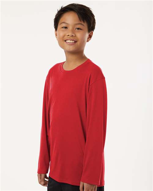 Youth Pro-Lock Performance Long Sleeve T-Shirt - OnModelSide - B00996702 - Red