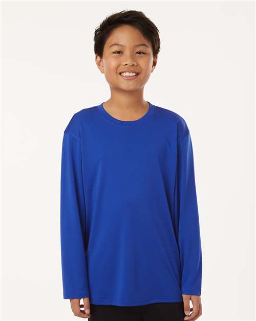 Youth Pro-Lock Performance Long Sleeve T-Shirt - OnModelFront - B00996152 - Royal