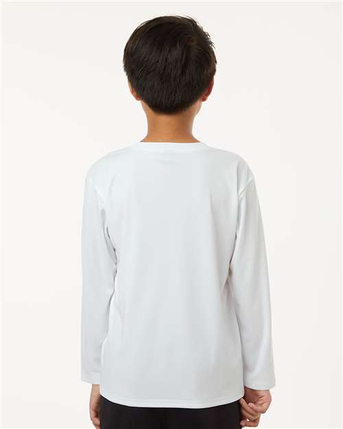 Youth Pro-Lock Performance Long Sleeve T-Shirt - OnModelBack - B00996002 - White