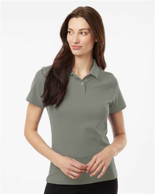 Women's Pique Polo - OnModelFront - B01096093 - Greystone