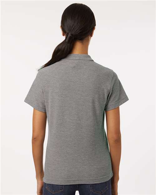 Women's Pique Polo - OnModelBack - B01096143 - Heather Granite