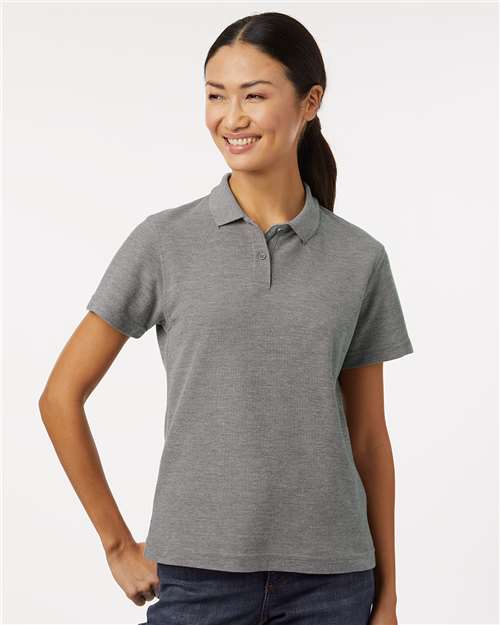Women's Pique Polo - OnModelFront - B01096143 - Heather Granite