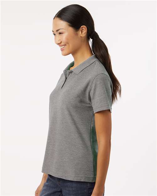 Women's Pique Polo - OnModelSide - B01096143 - Heather Granite