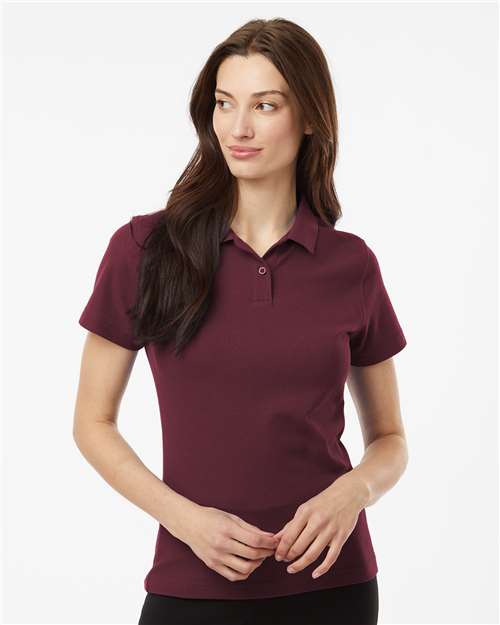 Women's Pique Polo - OnModelFront - B01096533 - Maroon