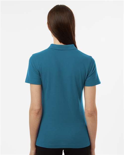 Women's Pique Polo - OnModelBack - B01096223 - Pacific Blue