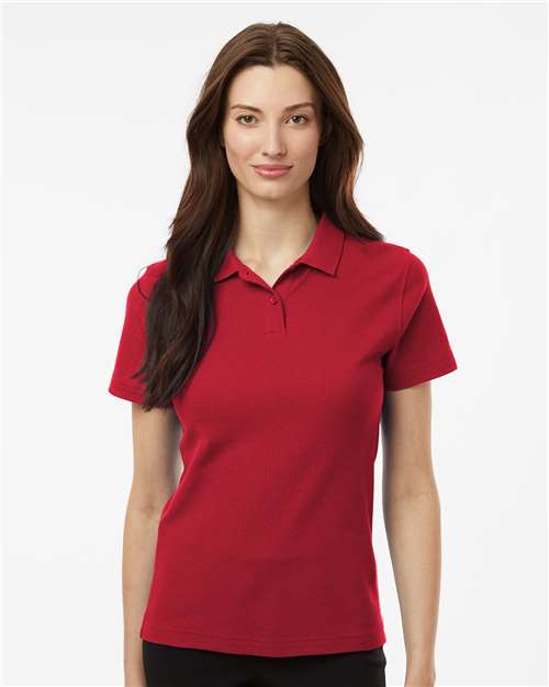 Women's Pique Polo - OnModelFront - B01096703 - Red