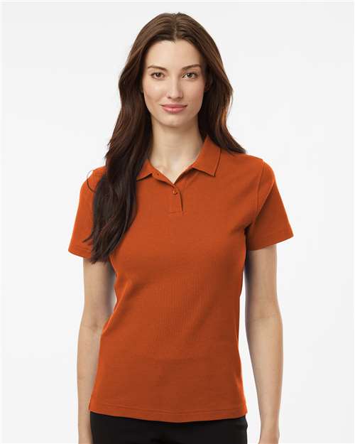 Women's Pique Polo - OnModelFront - B01096233 - Rust