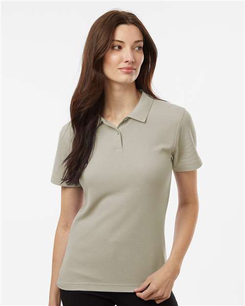 Women's Pique Polo - OnModelFront - B01096243 - Sand