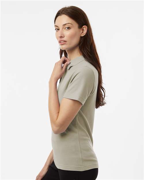 Women's Pique Polo - OnModelSide - B01096243 - Sand