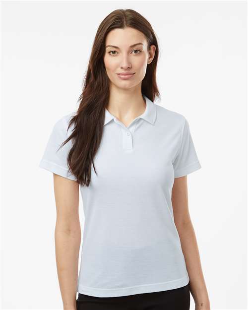 Women's Pique Polo - OnModelFront - B01096003 - White