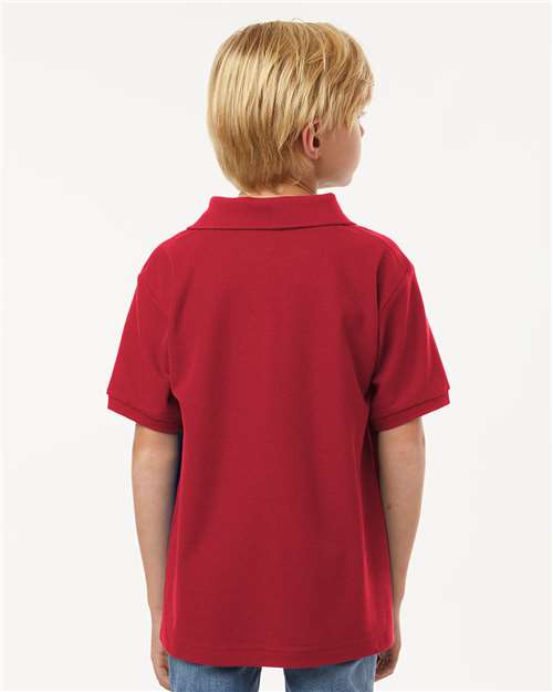 Youth Pique Polo - OnModelBack - B01196702 - Red