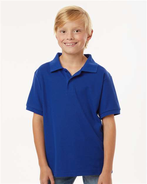 Youth Pique Polo - OnModelFront - B01196752 - Royal