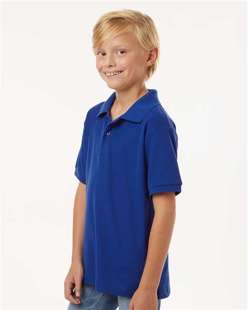 Youth Pique Polo - OnModelSide - B01196752 - Royal