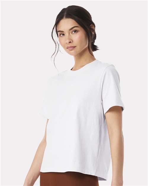 Women's 6 oz Heavyweight Tee - OnModelSide - B06606002 - White