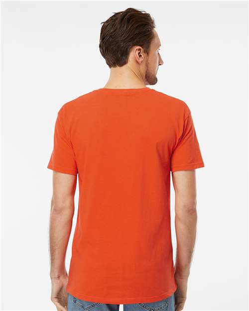 Men's Gold Soft Touch T-Shirt - OnModelBack - B01542323 - Burnt Orange
