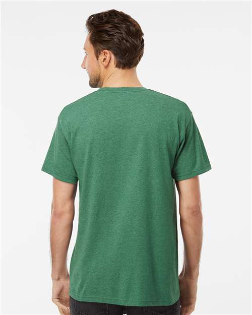 Men's Gold Soft Touch T-Shirt - OnModelBack - B01542613 - Heather Kelly Green