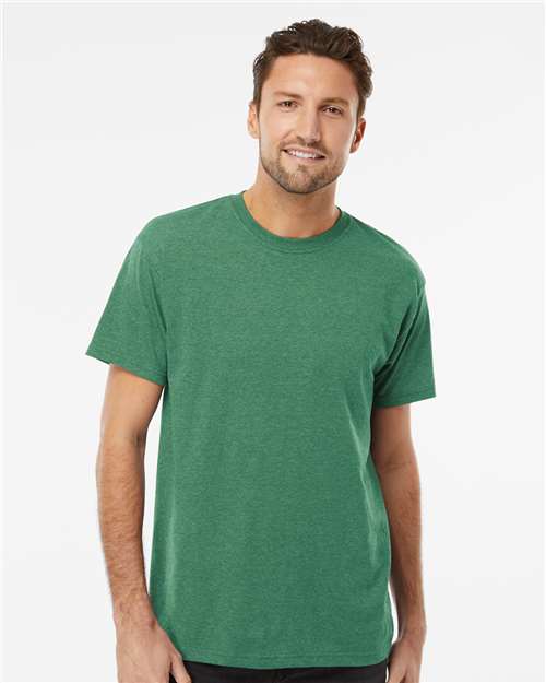 Men's Gold Soft Touch T-Shirt - OnModelFront - B01542613 - Heather Kelly Green