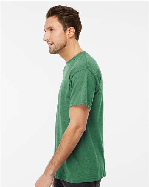 Men's Gold Soft Touch T-Shirt - OnModelSide - B01542613 - Heather Kelly Green