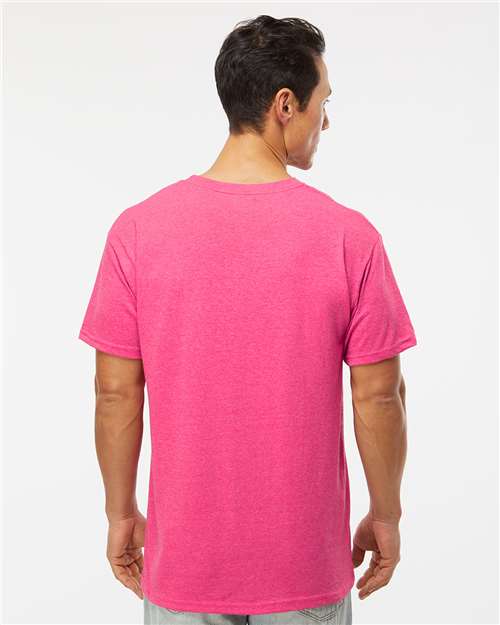 Men's Gold Soft Touch T-Shirt - OnModelBack - B01542033 - Neon Pink