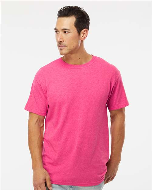 Men's Gold Soft Touch T-Shirt - OnModelFront - B01542033 - Neon Pink