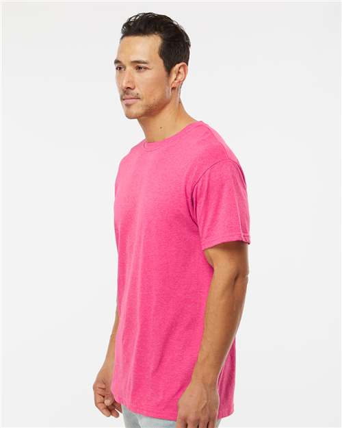 Men's Gold Soft Touch T-Shirt - OnModelSide - B01542033 - Neon Pink