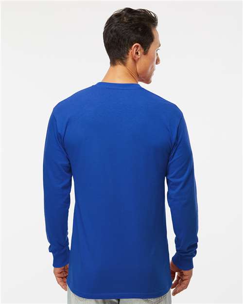 Unisex Gold Soft Touch Long Sleeve T-Shirt - OnModelBack - B01742763 - Royal