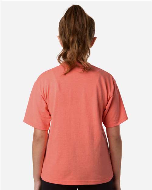 Youth Gold Soft Touch T-Shirt - OnModelBack - B01842282 - Heather Coral