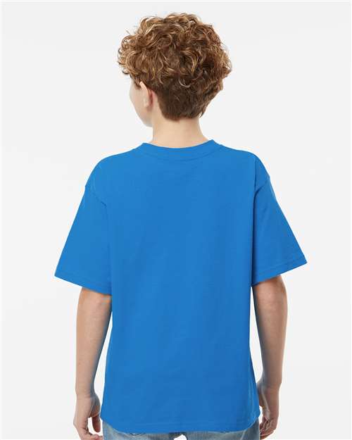Youth Gold Soft Touch T-Shirt - OnModelBack - B01842232 - Ocean Blue