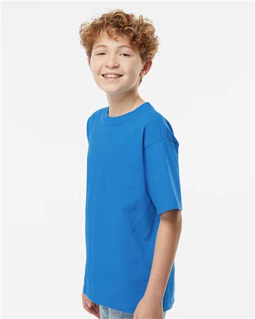 Youth Gold Soft Touch T-Shirt - OnModelSide - B01842232 - Ocean Blue