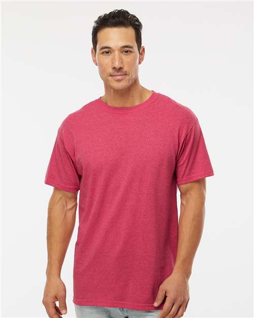 Men's Gold Soft Touch T-Shirt - OnModelFront - B01542313 - Heather Pink