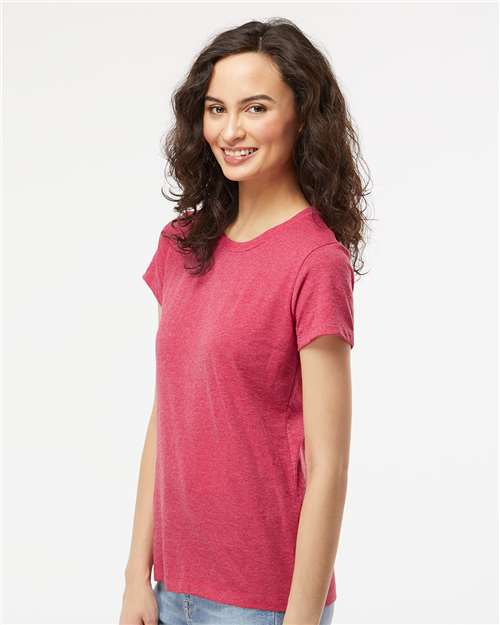 Women's Gold Soft Touch T-Shirt - OnModelSide - B01642312 - Heather Pink