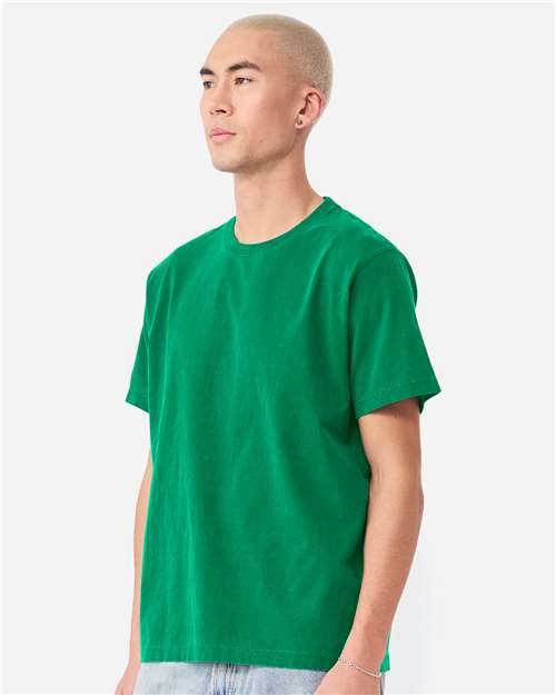 Unisex Heavyweight Garment-Dyed Tee - OnModelSide - B08306172 - Washed Kelly
