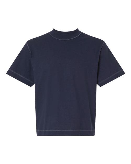13ML0 Unisex Heavyweight Cotton Mid-Length Tee in Navy