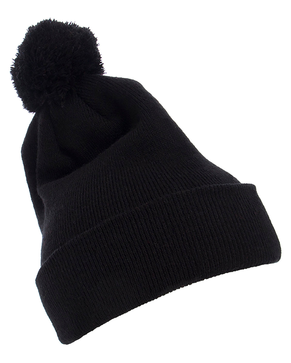 Yupoong 1501P: Cuffed Knit Beanie with Pom Pom Hat