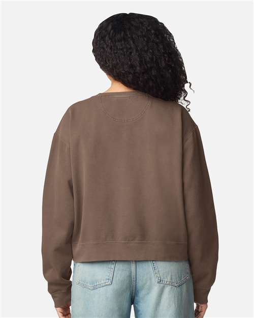 1566L Women's Garment-Dyed Mid-Length Crewneck Sweatshirt in 