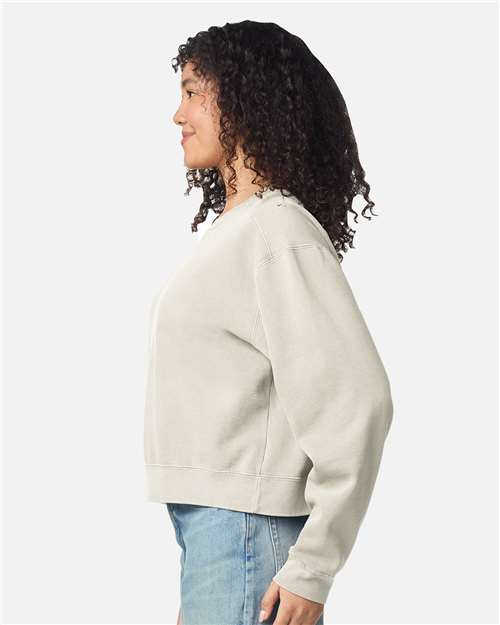 1566L Women's Garment-Dyed Mid-Length Crewneck Sweatshirt in 