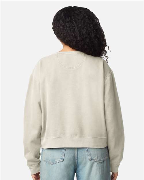 1566L Women's Garment-Dyed Mid-Length Crewneck Sweatshirt in 