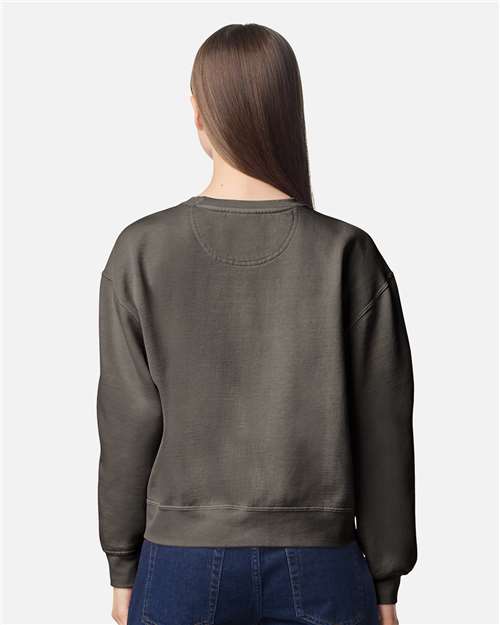 1566L Women's Garment-Dyed Mid-Length Crewneck Sweatshirt in 