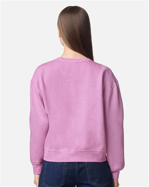 1566L Women's Garment-Dyed Mid-Length Crewneck Sweatshirt in 