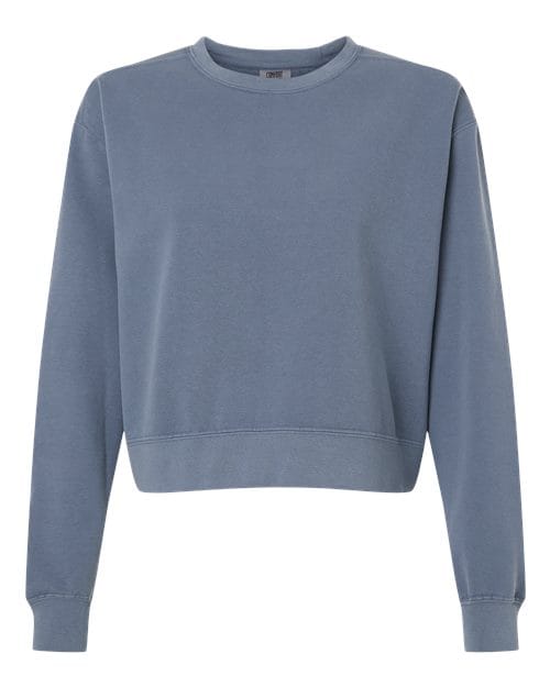 1566L Women's Garment-Dyed Mid-Length Crewneck Sweatshirt in 